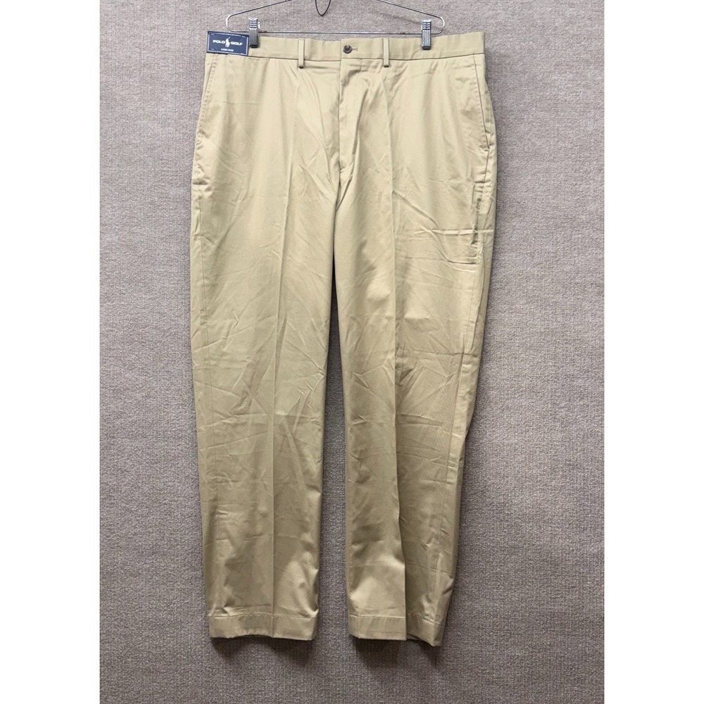 Ralph Lauren Polo Golf Pants Mens 40x32 Khaki Links Pant Flat Front Classic NEW